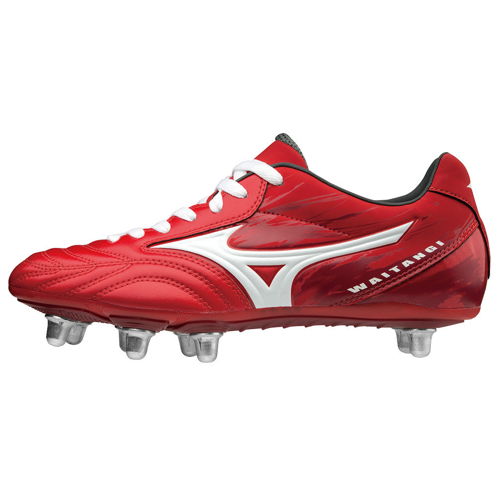 Mens Mizuno WAITANGI PS Rugby Boots Red/White Philippines (NQYHAT701)